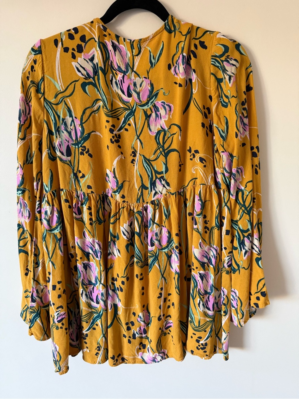 58. | Free People | Bella Golden Yellow Floral Print Tunic | M - Picture 3 of 6